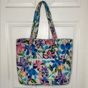 Vera Bradley Blue and Purple Travel Bag with Floral Design